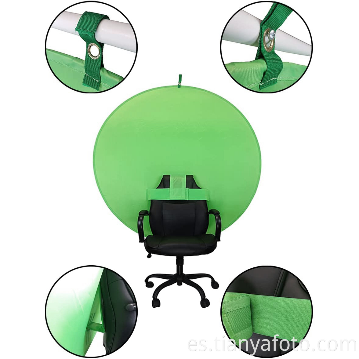 2021 silla portátil pantalla verde telón de fondo estudio reflector fotográfico plegable para telón de fondo de cámara web